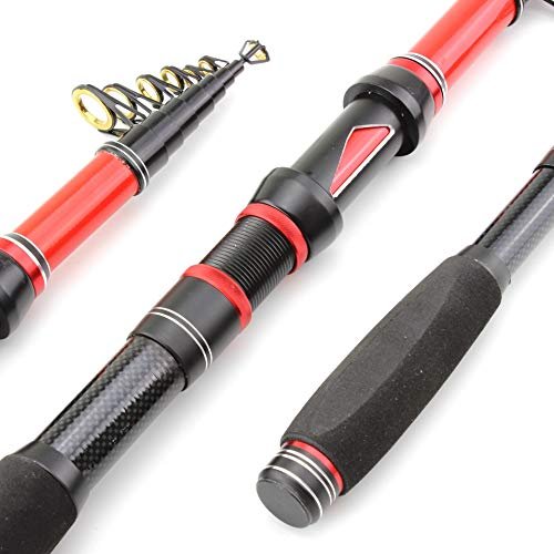 None Branded New 1.8M-3.0M Ultrashort Fishing Spinning Rod Carbon Fishing Pole Telescopic Travel Fish Rods Tackle Lure 30-60g (2.1 m)