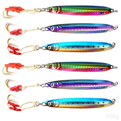 6pcs 3-Color Set Fish WOW! 150g Fishing Vertical Trolling Speed jig 5.25oz Knife Jig with Two Assist Hooks - Blue Sardine,Black anchewy,Blue/Green/Pink