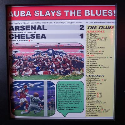 Arsenal 2 Chelsea 1-2020 FA Cup Final - framed print