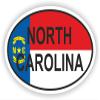 1x North Carolina Country Code Oval Vinyl Waterproof Sticker - 5cm / 2inches view 1