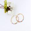 50mm Bohemian Colorful Beaded Hoop Earrings for Women - Rainbow Beads Circle Hoop Earrings Jewelry view 2