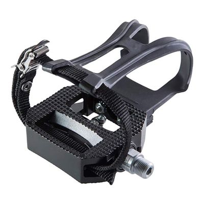 Arinda Spin Exercise Bike Pedals Pedal for Clipless Toe Cage and Strap for Shoes Indoor Cycling Heavy Duty 9/16 Inch Thread for Fitness Bicycle