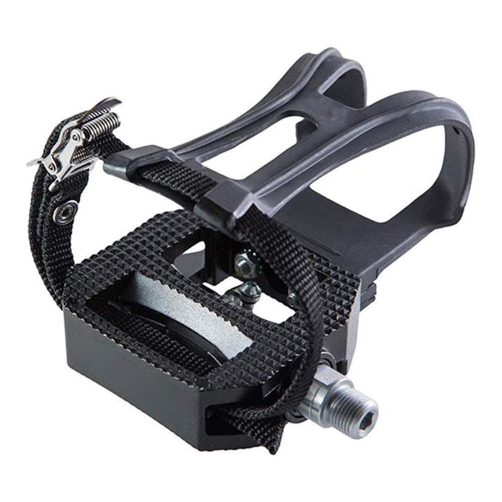 Arinda Spin Exercise Bike Pedals Pedal for Clipless Toe Cage and Strap for Shoes Indoor Cycling Heavy Duty 9/16 Inch Thread for Fitness Bicycle