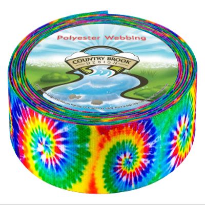 Country Brook Design - Classic Tie Dye Polyester Webbing (1 1/2 Inch, 50 Yards)