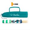 BEACH FENCE Premium 20 ft Beach Windscreen, Privacy Screen, Wind Blocker - Emerald Blue, Free Rubber Mallet and Carry Bag Included view 2