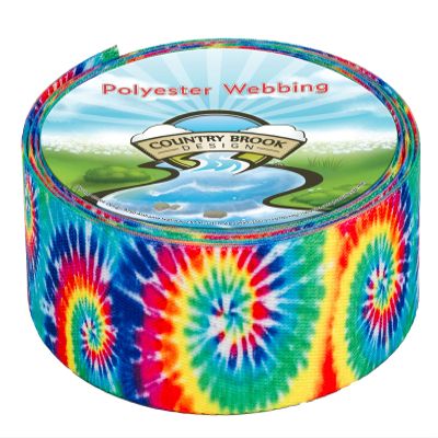 Country Brook Design - Classic Tie Dye Polyester Webbing (1 1/2 Inch, 10 Yards)