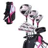 Aspire XD1 Womens Golf Clubs Full Set, Includes Driver, Fairway, Hybrid, 6-PW Irons, Putter, Stand Bag, 3 H/C's, Ultra-Light Graphite Shafts, Golf Clubs Women Right Handed, Comes in 3 Sizes, Pink view 1