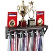 J JACKCUBE DESIGN Rustic Trophy Display Shelf with Medal Hangers, Wall Mount Display Shelf with 13 Hooks for Sports Award Medals Trophies - MK670A view 1
