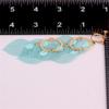 Grace Jun Handmade Multi-layer Dangle Drop Earrings and Clip on Earrings No Pierced for Women (Gold Sky Blue Clip-ons 7 Leaf) view 3