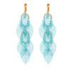 Grace Jun Handmade Multi-layer Dangle Drop Earrings and Clip on Earrings No Pierced for Women (Gold Sky Blue Clip-ons 7 Leaf) view 4