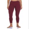 Colorfulkoala Women's High Waisted Tummy Control Workout Leggings 7/8 Length Yoga Pants with Pockets (XS, Wine Red) view 2