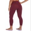 Colorfulkoala Women's High Waisted Tummy Control Workout Leggings 7/8 Length Yoga Pants with Pockets (XS, Wine Red) view 4
