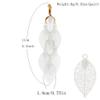 GRACE JUN Handmade Multi-layer White Enamel Dangle Drop Clip on Earrings No Pierced for Women (Gold White Clip-ons 7 Leaf) view 3