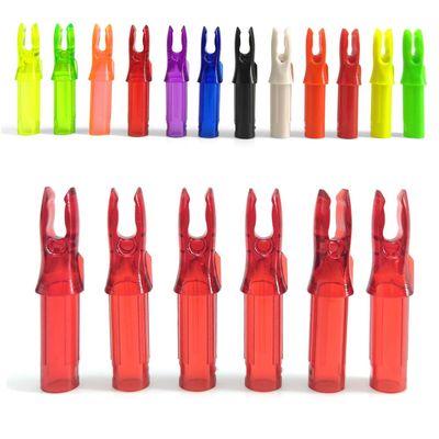 ZSHJGJR 50 Pack Archery Arrow Nock ID 6.2mm/.244" Plastic Insert Arrow Nocks Tail for DIY Hunting Shooting Arrows (Transparent Red)