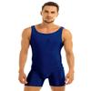 QinCiao Men's Adult Spandex Short Tank Leotard Bodysuit Sports Workout Biketard Navy Blue X-Large view 2