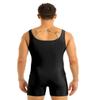 QinCiao Men's Adult Spandex Short Tank Leotard Bodysuit Sports Workout Biketard Black Medium view 4