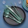 Portable Stainless Steel Flatware Set, Travel Camping Cutlery Set, Portable Utensil Travel Silverware Dinnerware Set with a Waterproof Case (Green) view 2