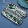 Portable Stainless Steel Flatware Set, Travel Camping Cutlery Set, Portable Utensil Travel Silverware Dinnerware Set with a Waterproof Case (Green) view 3