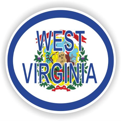 1x West Virginia Country Code Oval Vinyl Waterproof Sticker - 5cm / 2inches