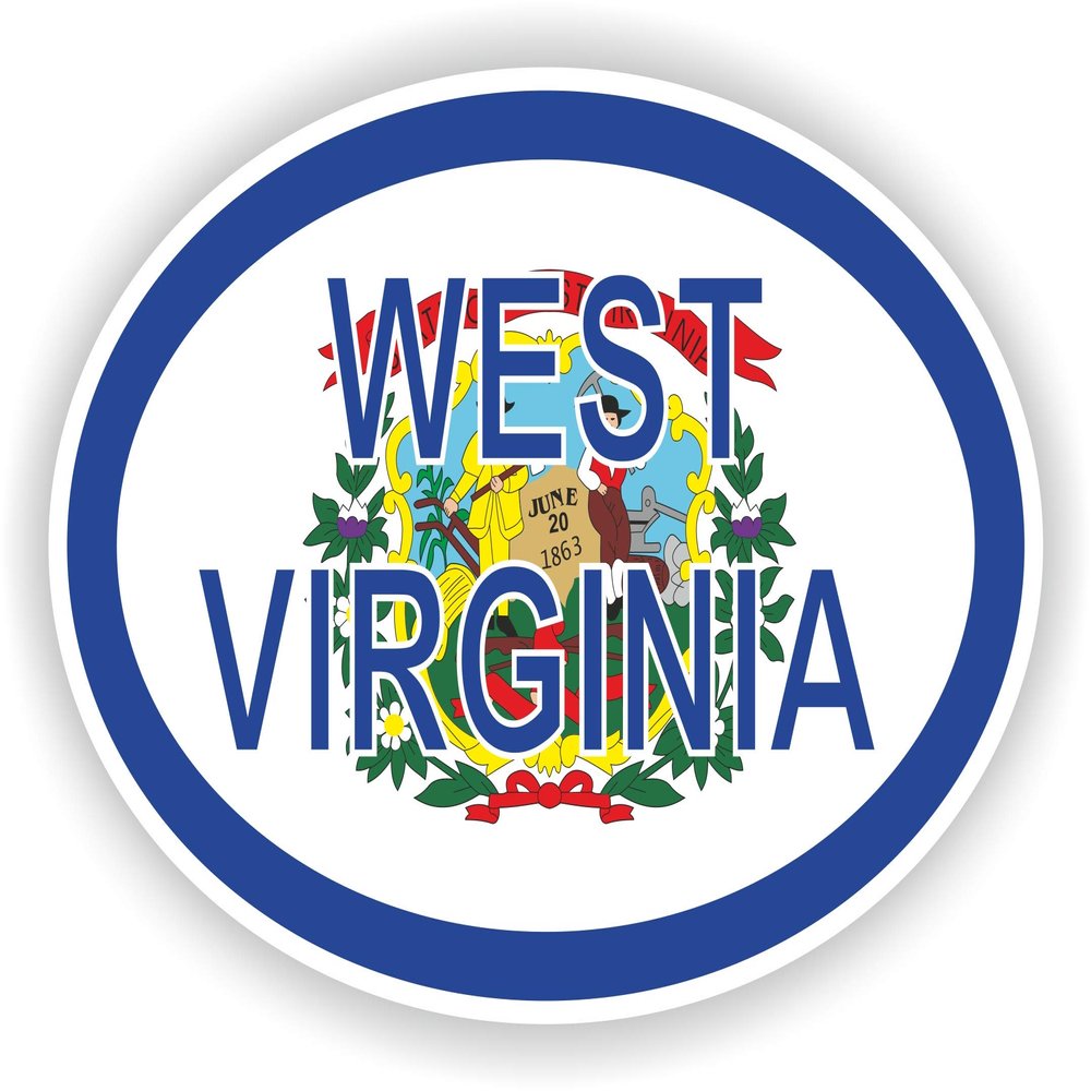 1x West Virginia Country Code Oval Vinyl Waterproof Sticker - 10cm / 4inches