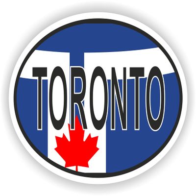 1x Toronto Country Code Oval Vinyl Waterproof Sticker - 15cm / 5.9inches