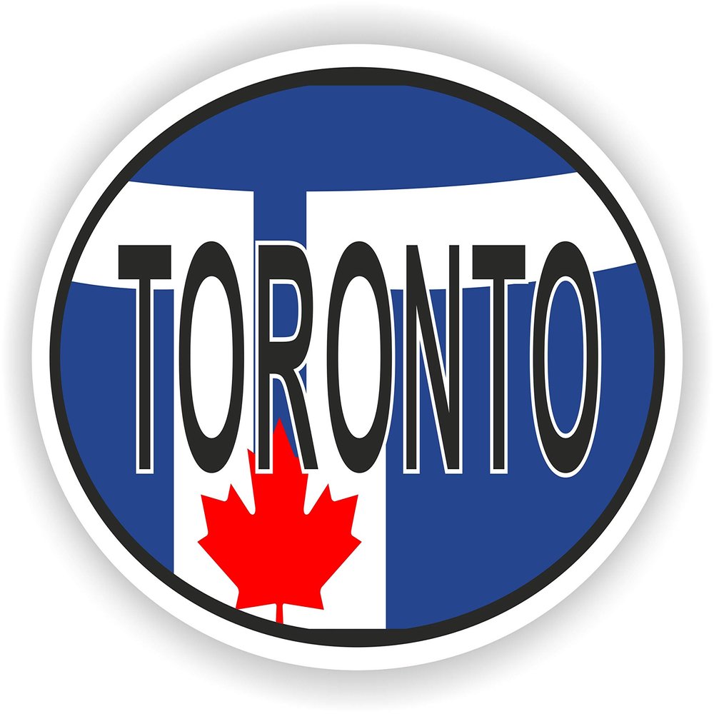 1x Toronto Country Code Oval Vinyl Waterproof Sticker - 15cm / 5.9inches