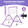 DOBESTS Gymnastics Bar with Rings, Adjustable Height Gymnastic Horizontal Bars, Kids Folding Expandable Gymnastic Training Kip Bar, Gymnastics Training Equipment for Home Gym Indoor Garden Outdoor view 2