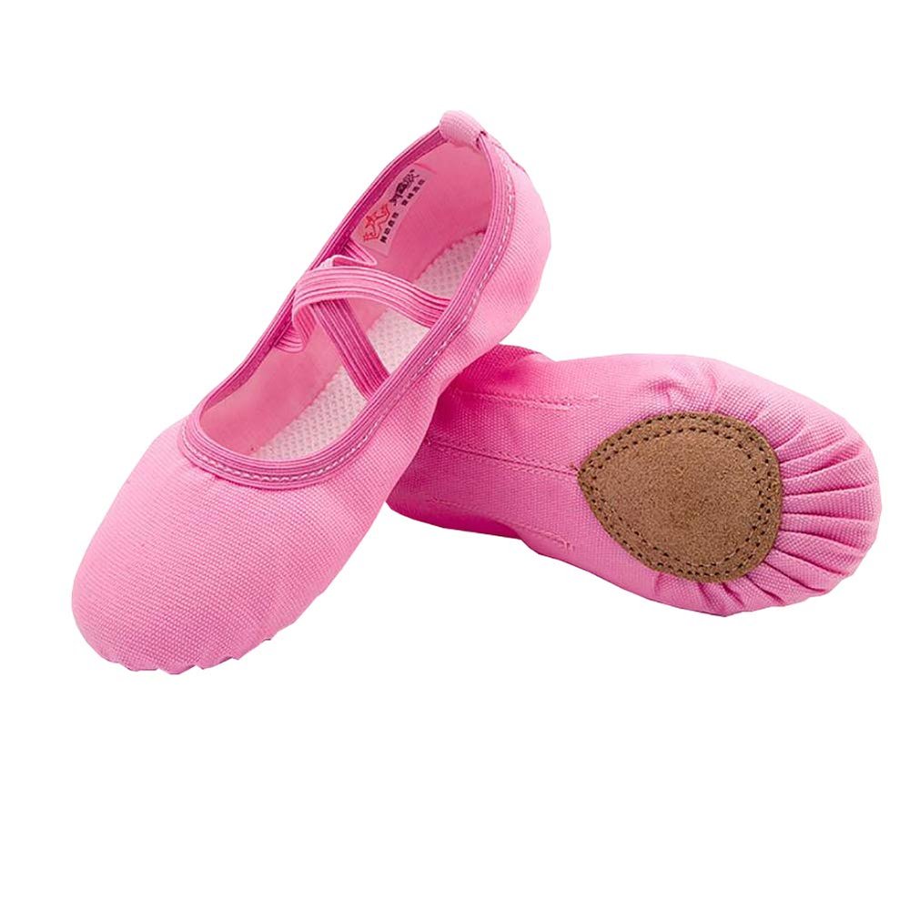 Auhoho Girls Breathable Canvas Ballet Practice Shoes Yoga Shoes for Dancing 2 M US Little Kid,Pink