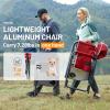 Timber Ridge Aluminum Oversized Camping Chair, Lightweight Portable Directors Chair with Side Table Detachable Side Pocket for Outdoor Camping, Lawn, Picnic, Support 400lbs Red view 4
