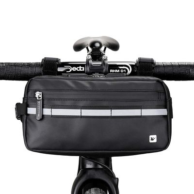 Rhinowalk Bike Bag, Bike Handlebar Bag, WaterproofBike Basket Bicycle Front Bag Shoulder Bag Waist Bag for Sport Bicycle Professional Cycling Accessorie-Black