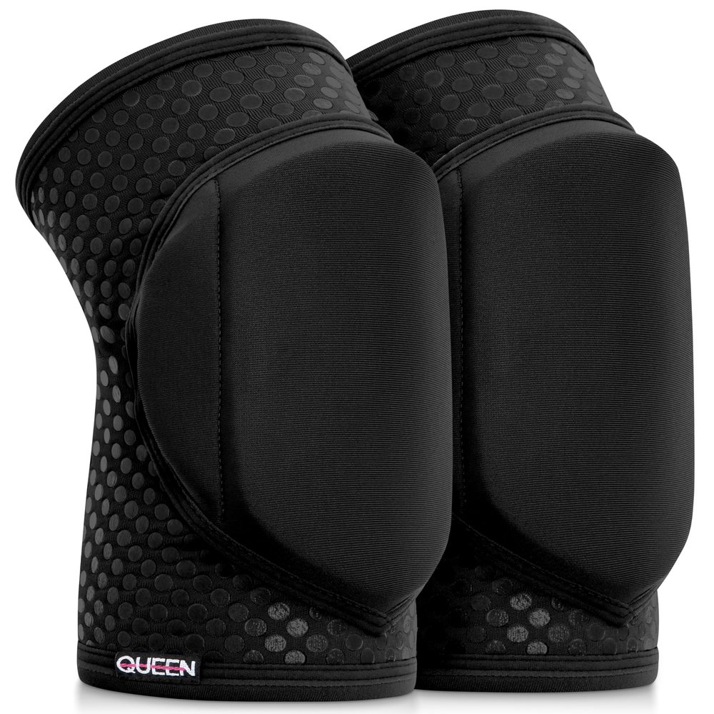 Queen Wear  Sleek Black Grip  Pole Dance Knee Pads  Perfect Woman Protection for Pylon Ballet Modern Dance (XL)