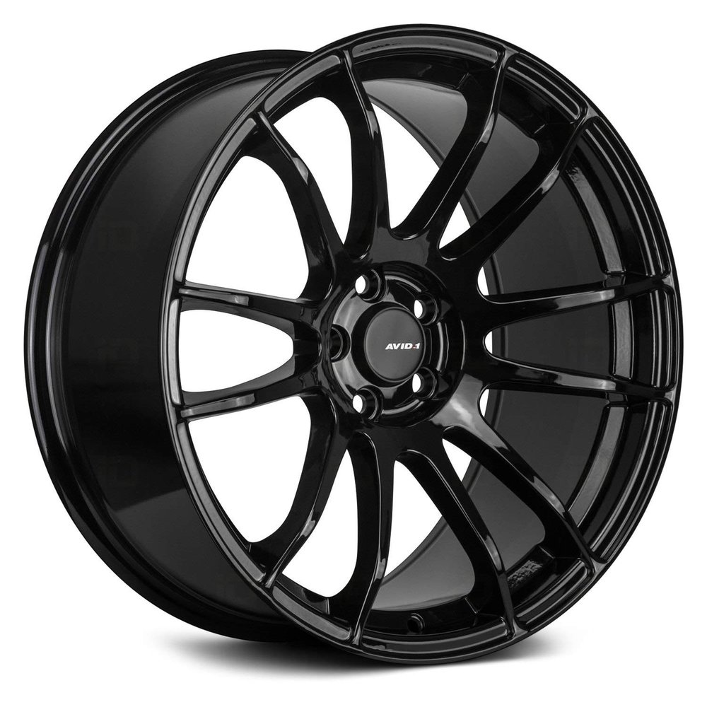 AVID.1 AV-20 Gloss Black 19x9.5 Custom Wheel 5x114.3 Bolt Pattern with +35 Offset Lightweight Performance Alloy Wheel Aggressive Street Style & Track-Ready Car Accessories