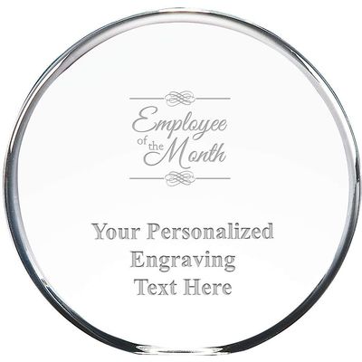 Crown Awards 4" Employee of The Month Award, Custom Engraved Employee of The Month Acrylic Trophy, Employee of The Month Presentation Trophy, Engraving Included Prime