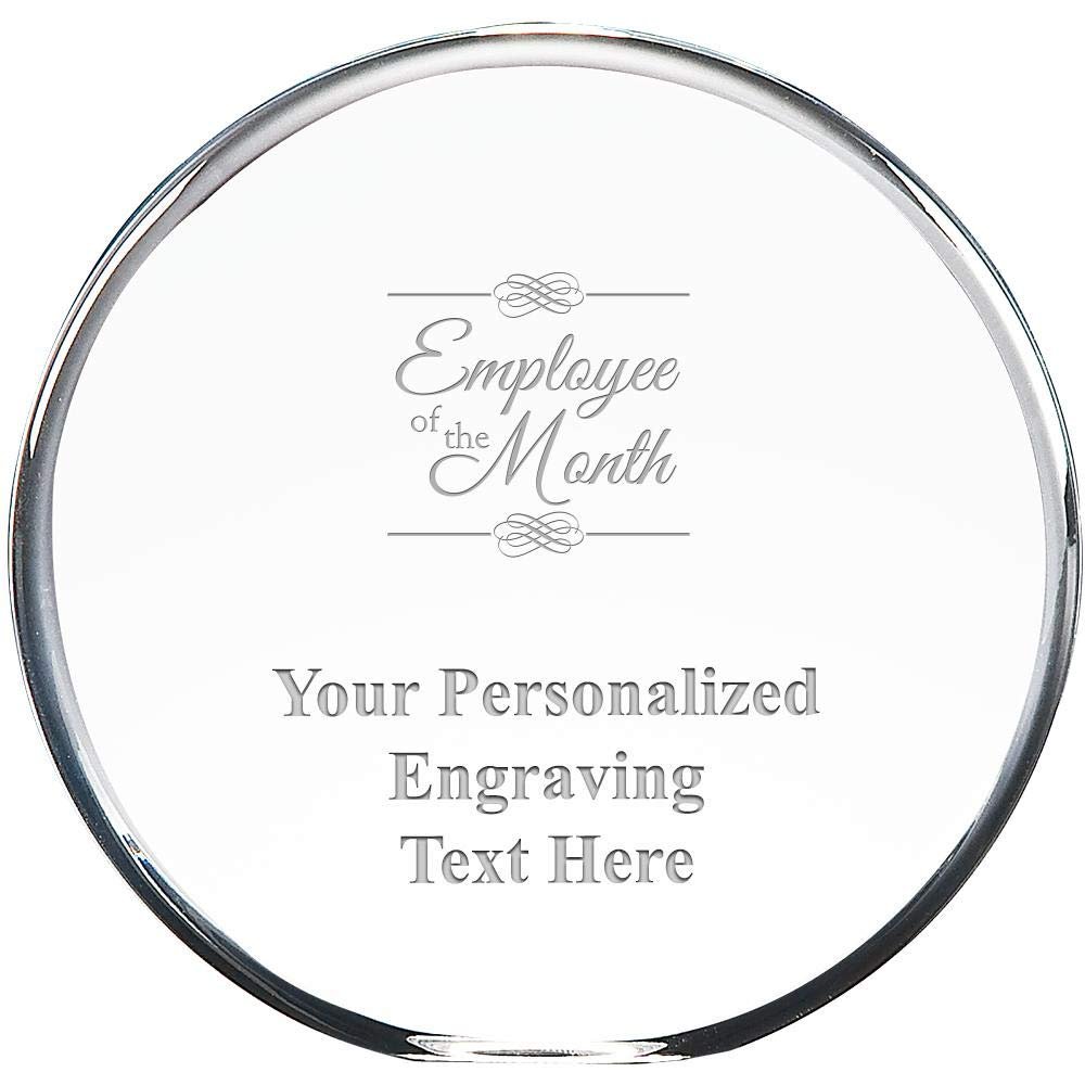 Crown Awards 4" Employee of The Month Award, Custom Engraved Employee of The Month Acrylic Trophy, Employee of The Month Presentation Trophy, Engraving Included Prime