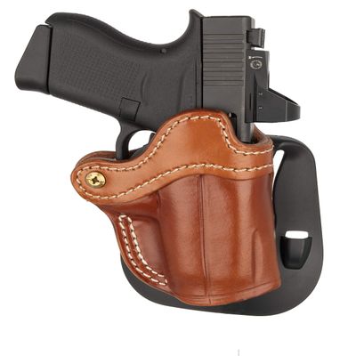 1791 GUNLEATHER G43 Paddle Holster - Optic Ready OWB CCW Leather Gun Holster for Belts - Right Handed - Compatible for Glock 43, Ruger LC9 and Ruger SR22