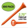 Clip Wipes Logo Golf Tees  2  (300/Pack)  Custom TEECUP Imprint - Personalized Monogram Initial Letters (A-Z) (ORG-WHT-T) view 2