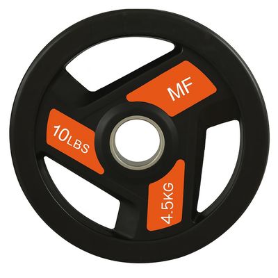 Tri-Grip Olympic Weight Plates Pairs, Rubber Coated Cast Iron Plates for Home Gym & Fitness Workouts, 2-Inch Center Hole, Secure Grip, Durable & Floor-Protective, 10lb