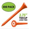 Clip Wipes Logo Golf Tees  2  (300/Pack)  Custom TEECUP Imprint - Personalized Monogram Initial Letters (A-Z) (ORG-WHT-O) view 2