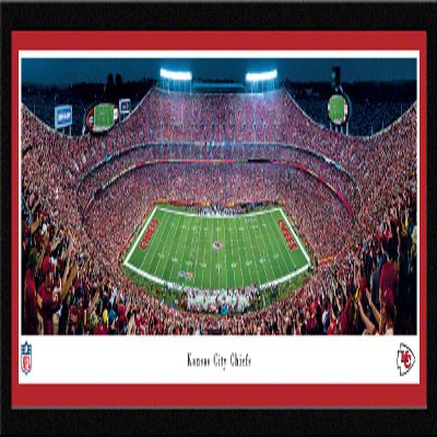 Kansas City Chiefs, Night Game at Arrowhead Stadium - 42x15.5-inch Single Mat, Select Framed Picture by Blakeway Panoramas