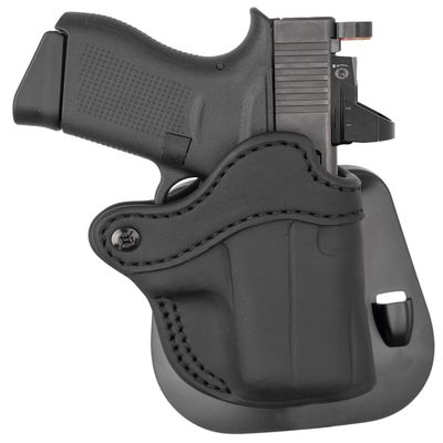 1791 GUNLEATHER G43 Paddle Holster - Optic Ready OWB CCW Leather Gun Holster for Belts - Right Handed - Compatible for Glock 43, Ruger LC9 and Ruger SR22