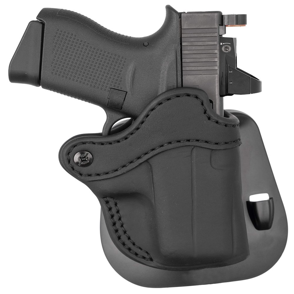 1791 GUNLEATHER G43 Paddle Holster - Optic Ready OWB CCW Leather Gun Holster for Belts - Right Handed - Compatible for Glock 43, Ruger LC9 and Ruger SR22