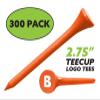 Clip Wipes Logo Golf Tees  2  (300/Pack)  Custom TEECUP Imprint - Personalized Monogram Initial Letters (A-Z) (ORG-WHT-B) view 2