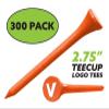 Clip Wipes Logo Golf Tees  2  (300/Pack)  Custom TEECUP Imprint - Personalized Monogram Initial Letters (A-Z) (ORG-WHT-V) view 2