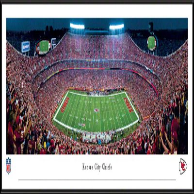 Kansas City Chiefs, Night Game at Arrowhead Stadium - 40.25x13.75-inch Standard Framed Print by Blakeway Panoramas