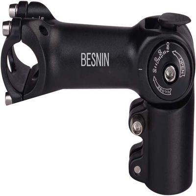 BESNIN Adjustable Bike Stem 0-90 Degree 31.8mm or 25.4mm60mm or 90mm or 93mm or 100mm, Adjustable MTB Stem Black or Red Mountain Bike Handlebar Stem for Bicycle, Road Bike, MTB (0-90 25.4 * 100)