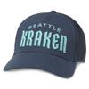 AMERICAN NEEDLE Seattle Kraken Officially Licensed NHL Valin Adjustable Snapback Trucker Dad Baseball Hat (42962B-SEK-NAVY) view 1
