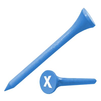 Clip Wipes Logo Golf Tees 2 (100/Pack) Custom TEECUP Imprint - Personalized Monogram Initial Letters (A-Z) (BLU-WHT-X)