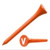 Clip Wipes Logo Golf Tees  2  (100/Pack)  Custom TEECUP Imprint - Personalized Monogram Initial Letters (A-Z) (ORG-WHT-V) view 1