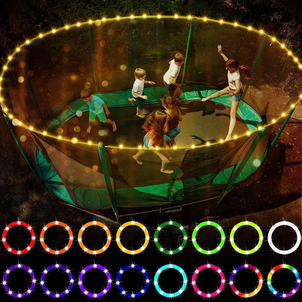 Waybelive LED Trampoline Lights, Trampoline Rim LED Light for 12Ft Trampoline Remote Control, 16 Color Change by Yourself, Waterproof, Super Bright to Play at Night Outdoors
