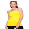 Kurve Womens Strapless Tube Top - Long Length Seamless Bandeau Stretch Sexy Cami Tops, UV Protective Fabric UPF 50+ (Made in USA), Yellow, X-Small/Medium view 1